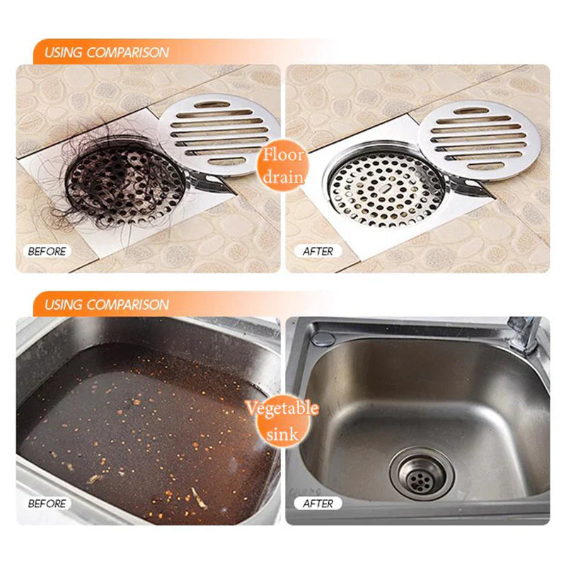 Multi-Use Powerful Anti-Clog Drain Cleaner Powder 4 PACK + FREE Drain Cleaner Sticks