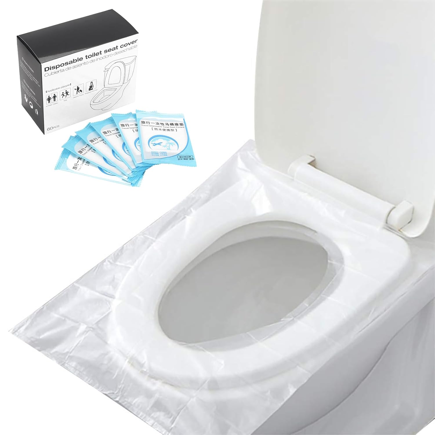 Disposable Plastic Toilet Seat Cover 100 PACK - No Worry Of Public Toilet Anymore👋