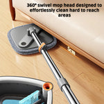Mop 360 Cleaning Mop Telescopic Household Ceiling Cleaning Brush Tool Self-draining to Clean Tiles and Walls