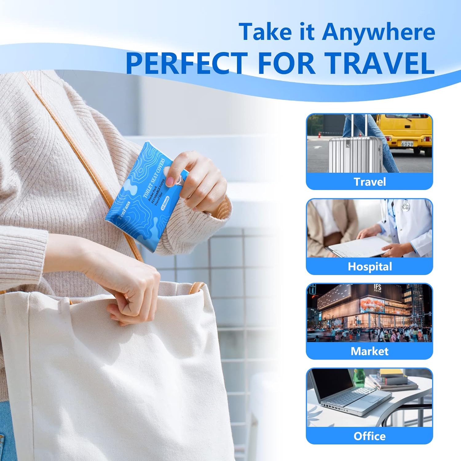 Disposable Plastic Toilet Seat Cover 100 PACK - No Worry Of Public Toilet Anymore👋