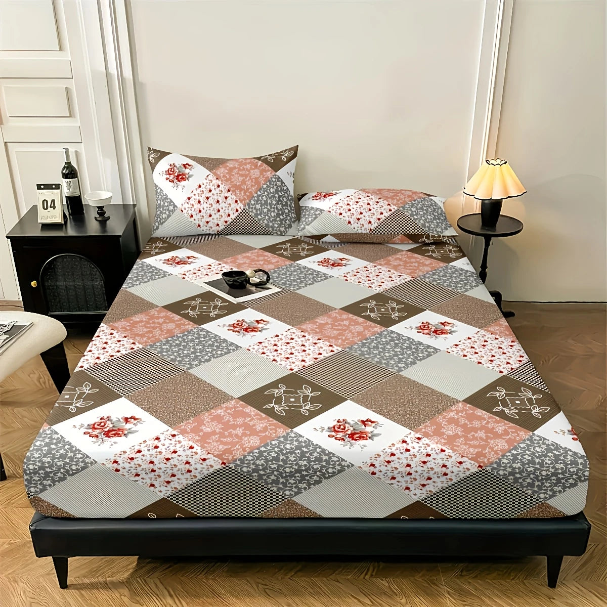 Bed Sheet & 2 Pillowcase Set - 100% Cotton All-Season Comfort, Machine Washable - Includes Fitted Sheet and 2 Pillowcases for Twin