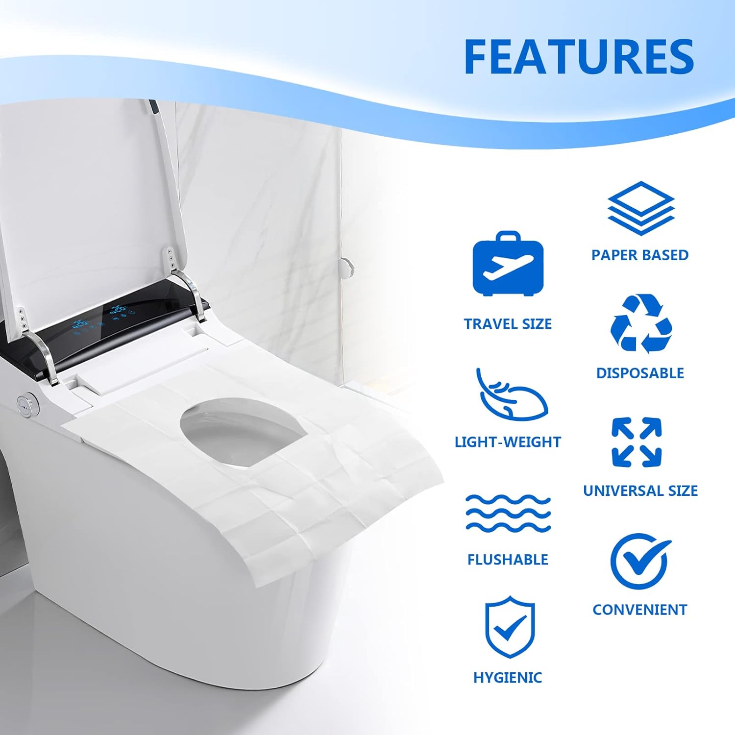 Disposable Plastic Toilet Seat Cover 100 PACK - No Worry Of Public Toilet Anymore👋