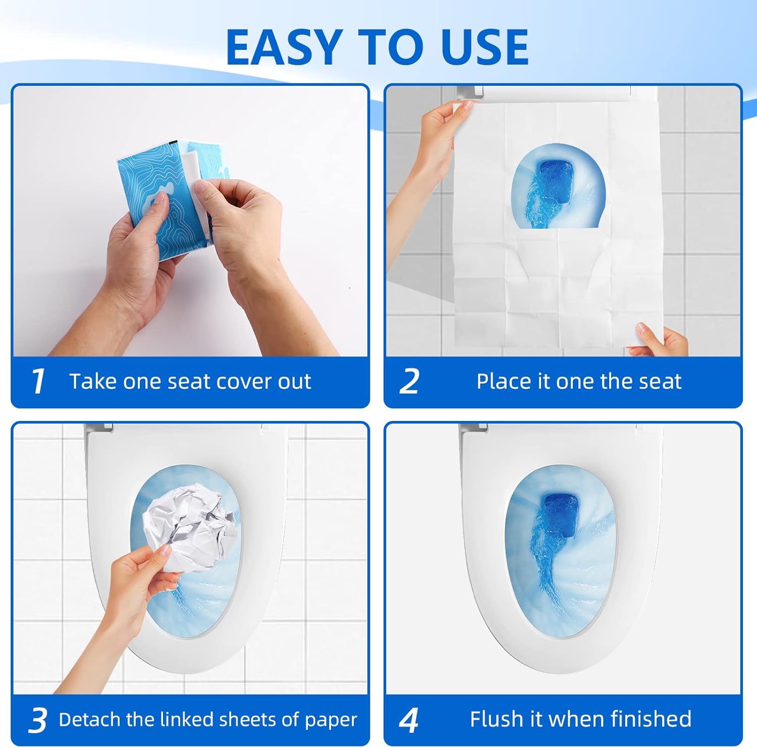 Disposable Plastic Toilet Seat Cover 100 PACK - No Worry Of Public Toilet Anymore👋