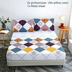 Bed Sheet & 2 Pillowcase Set - 100% Cotton All-Season Comfort, Machine Washable - Includes Fitted Sheet and 2 Pillowcases for Twin