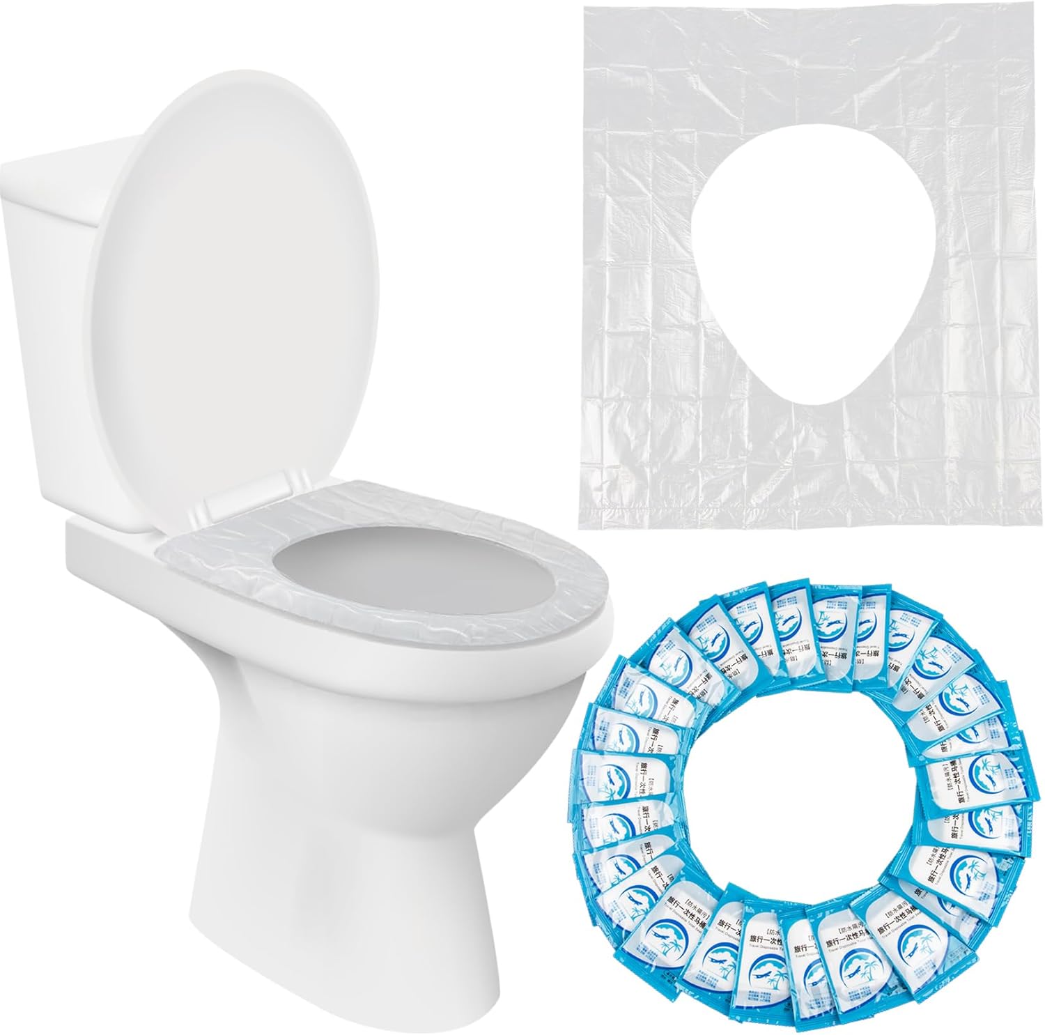 Disposable Plastic Toilet Seat Cover 100 PACK - No Worry Of Public Toilet Anymore👋