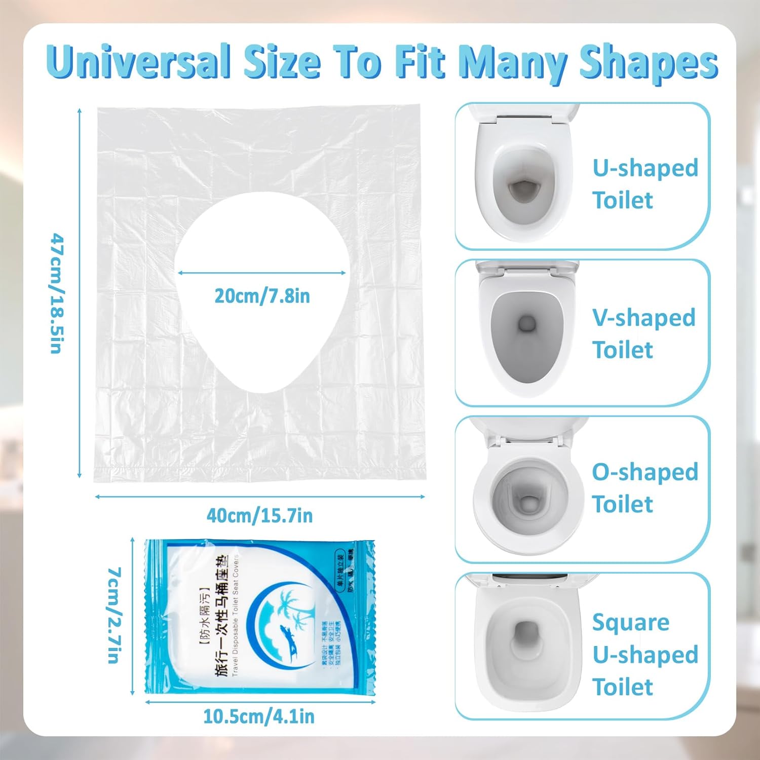 Disposable Plastic Toilet Seat Cover 100 PACK - No Worry Of Public Toilet Anymore👋