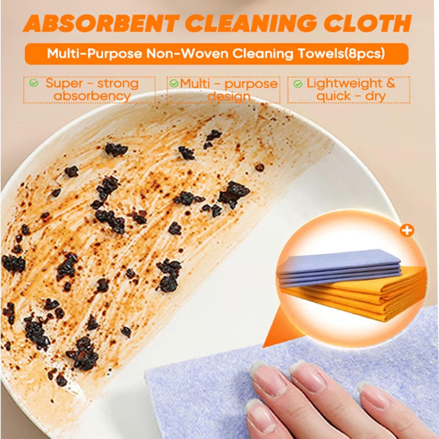 Absorbent Cleaning Cloth Multi-Purpose Non-Woven Cleaning Towels