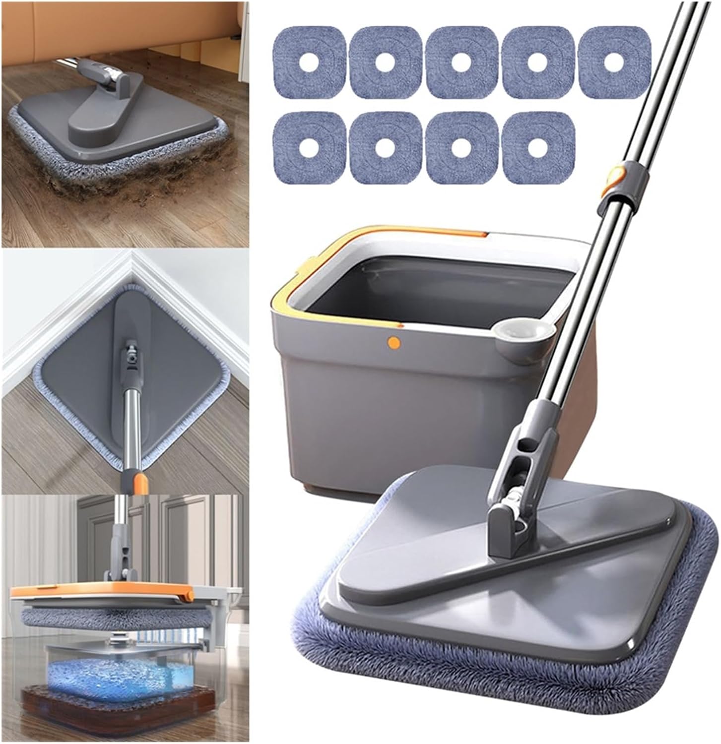 Mop 360 Cleaning Mop Telescopic Household Ceiling Cleaning Brush Tool Self-draining to Clean Tiles and Walls