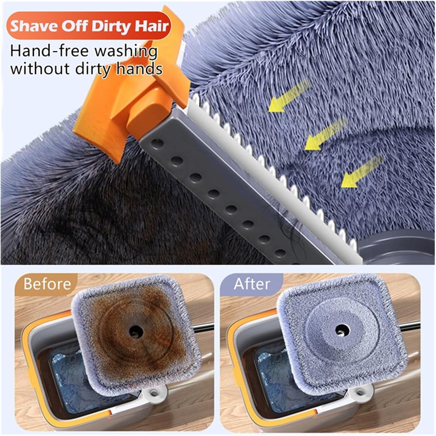 Mop 360 Cleaning Mop Telescopic Household Ceiling Cleaning Brush Tool Self-draining to Clean Tiles and Walls