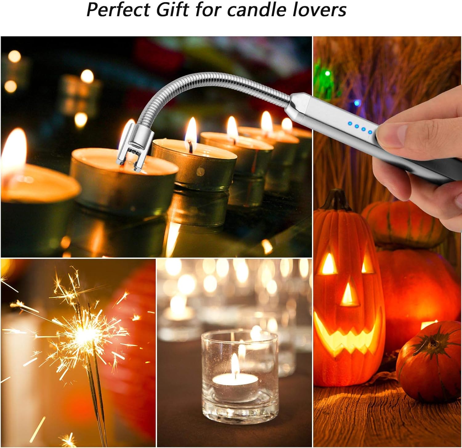 iinboBBQ Lighter Electric Lighter Rechargeable USB Lighter with LED Battery Display