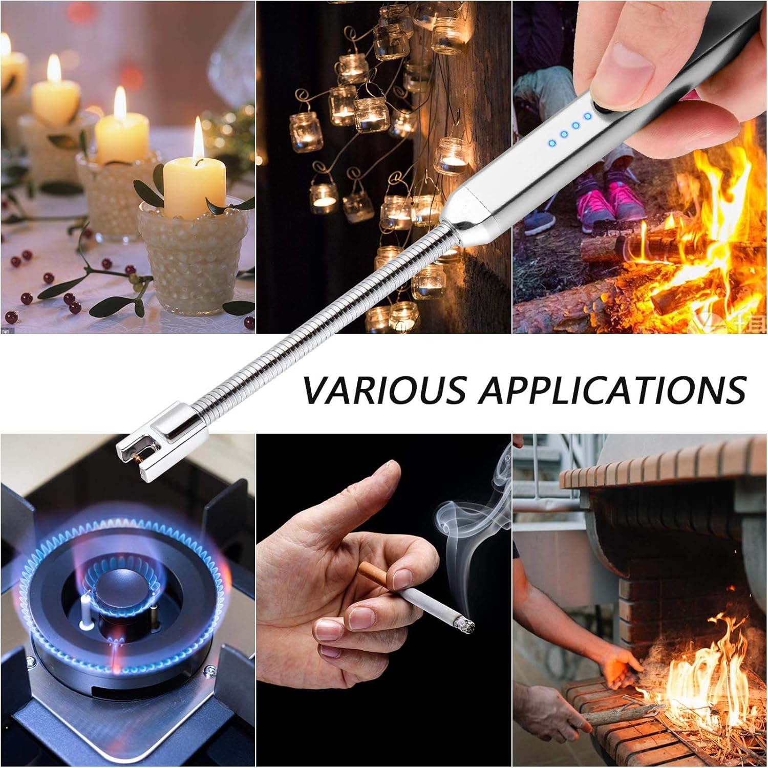 iinboBBQ Lighter Electric Lighter Rechargeable USB Lighter with LED Battery Display