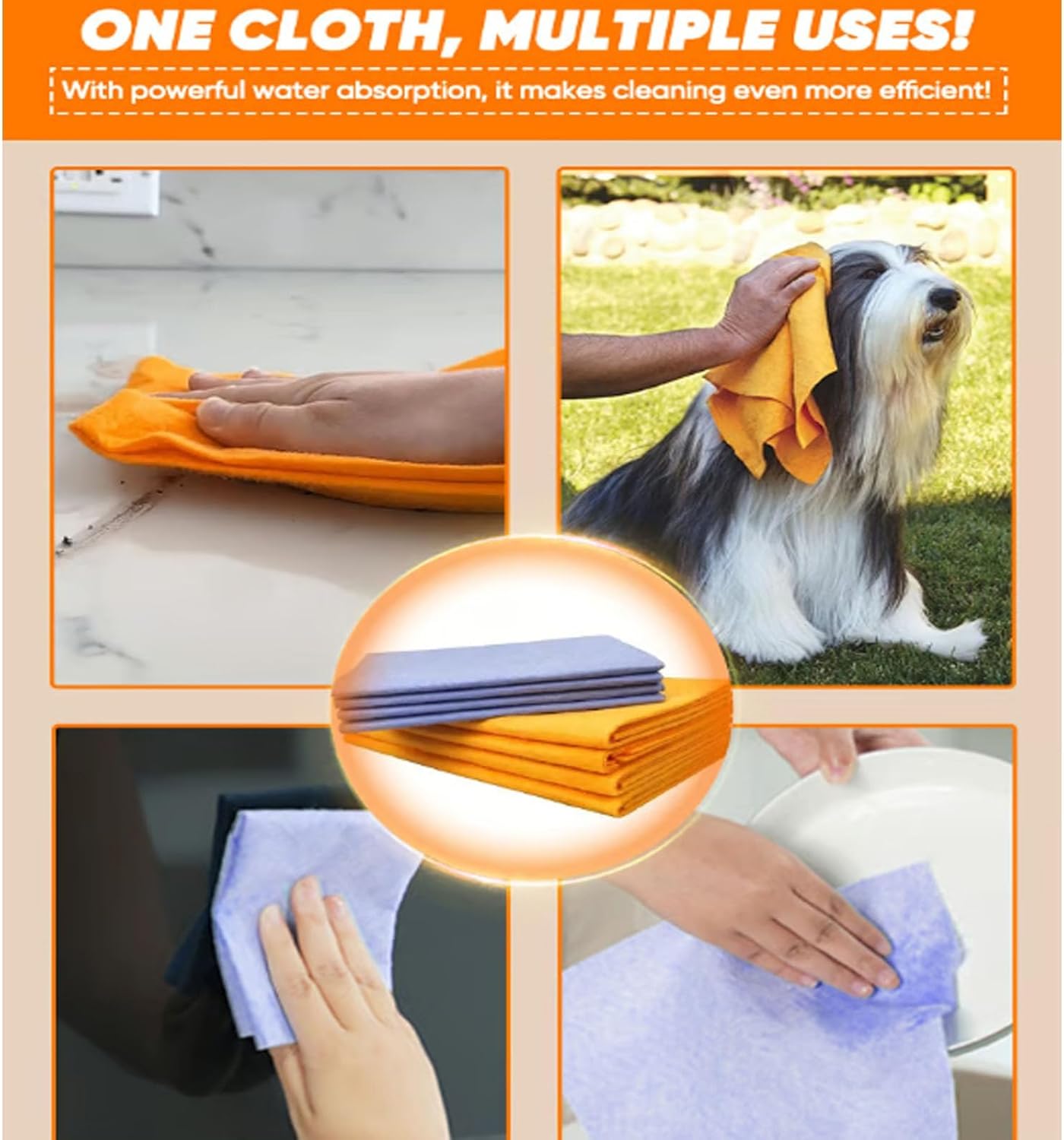 Absorbent Cleaning Cloth Multi-Purpose Non-Woven Cleaning Towels