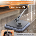 Mop 360 Cleaning Mop Telescopic Household Ceiling Cleaning Brush Tool Self-draining to Clean Tiles and Walls