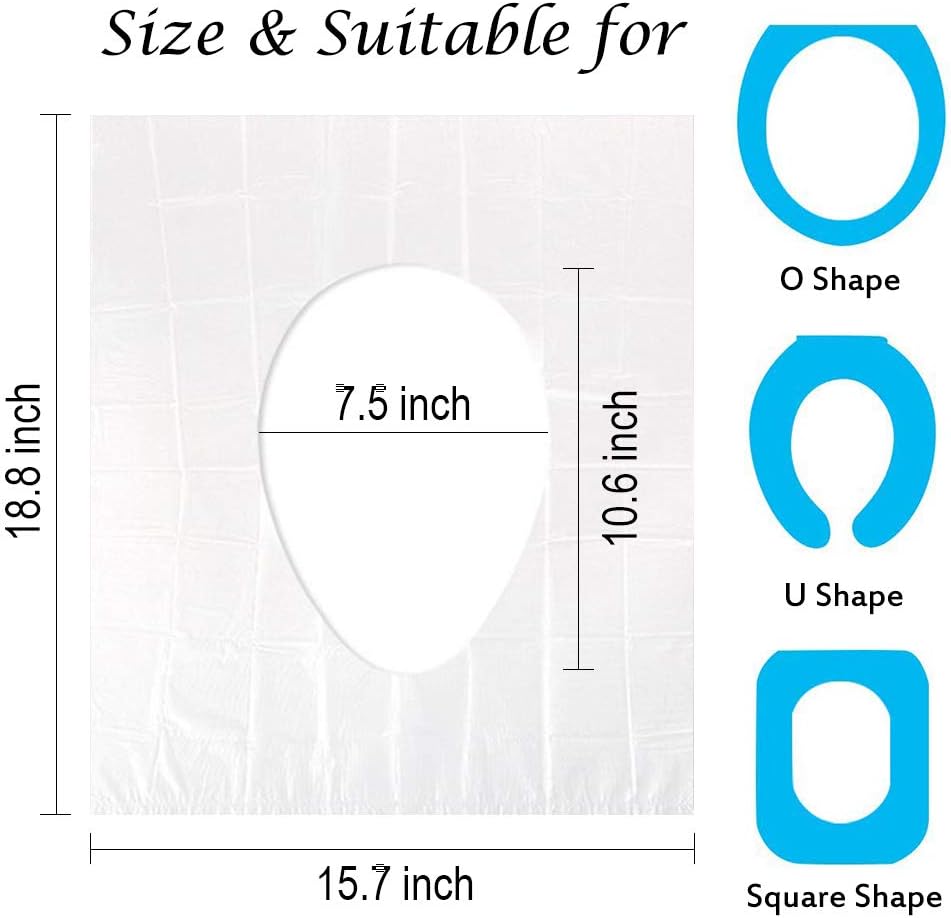 Disposable Plastic Toilet Seat Cover 100 PACK - No Worry Of Public Toilet Anymore👋